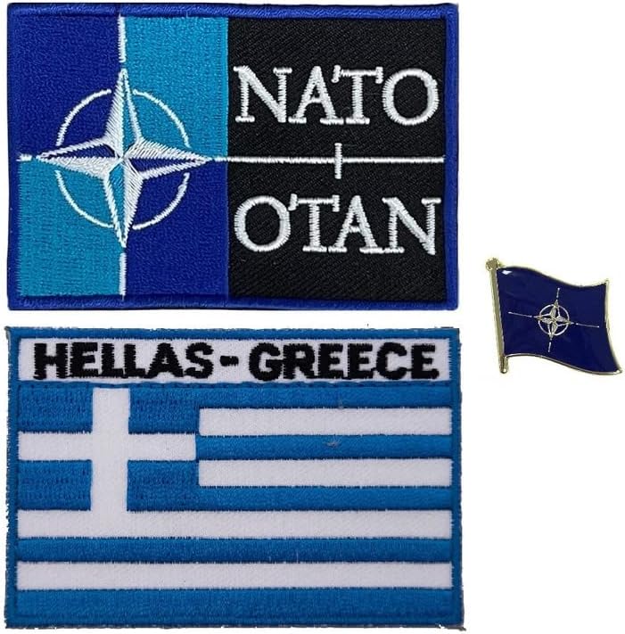 א-אחד נאטו דגל ברק מטאלי אמייל אמייל דש דש+צפון אטלנטיק ברית טלאי לחימה אספנות צבאית+מכנסי