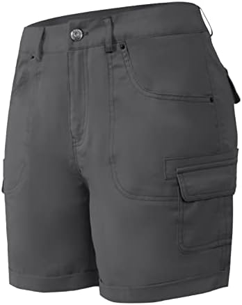 מכנסי מטען קצרים ומוצקים לנשים קיץ רופף מרובי כיסים מכנסי טרנינג מטען טיולים קלים מטיילים מהירים