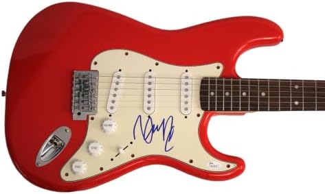 דן ריינולדס חתום על חתימה בגודל מלא מכונית מירוץ אדום פנדר סטרטוקסטר גיטרה חשמלית עם אימות ג'יימס ספנס JSA