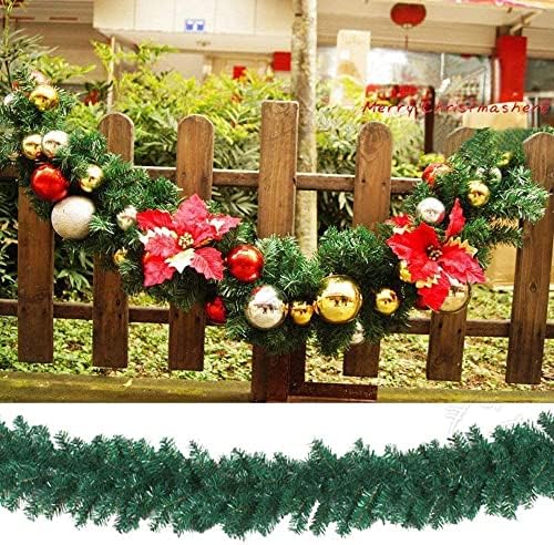 קישוטי עץ חג המולד וקישוטים לשנה החדשה, זרי חג המולד של 5.5 מ 'שנה ביתי זר זרים ירוקים מפלגת חג המולד