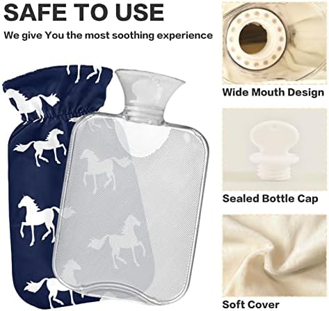 בקבוקי מים חמים עם כיסוי כהה סוס חם מים תיק עבור כאב הקלה, חם וקר טיפול, חימום בקבוקי 2 ליטר