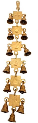 פליז טהור מתכת שישה פעמון של Subh, Ganesh, Saswati, Laxmi, Ambe, Labh 4 מאת Bharat Haat BH04848