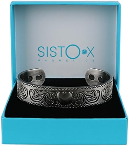 צמיד מגנטי של Sisto-X Copper/צמיד בדיל גימור לבבות גותיים עיצוב על ידי Sisto-X® 6 מגנטים בריאות NDFEB מדיום