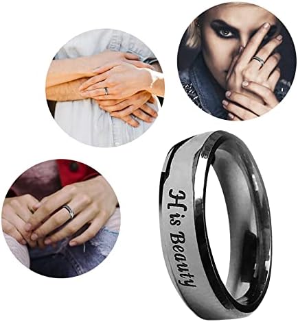 לב פסיק טבעת טבעת גברים אופנה פשוט טיטניום פלדת טבעת נשים של טבעת קריקטורה חמוד תכשיטי טבעת