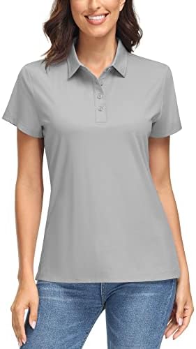 חולצות פולו לנשים טאקוואסן חולצות שרוול קצר UPF 50+ הגנת שמש חולצות פולו גולף לנשים בכושר יבש