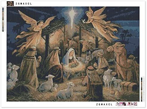 ערכות ציור יהלומים 5 ד ' עשה זאת בעצמך למבוגרים וילדים מקדחה מלאה עגולה ישו נולד פנינה בגודל