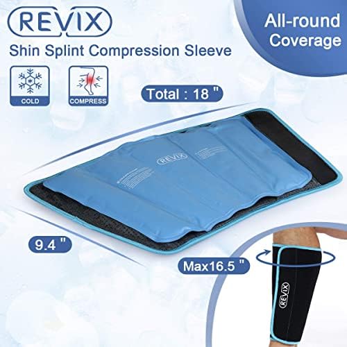 Revix חפיסת קרח ברך לשימוש חוזר לפציעה וחבילה קרה ברגליים עטוף שרוול דחיסה של טיפול קר לנפיחות
