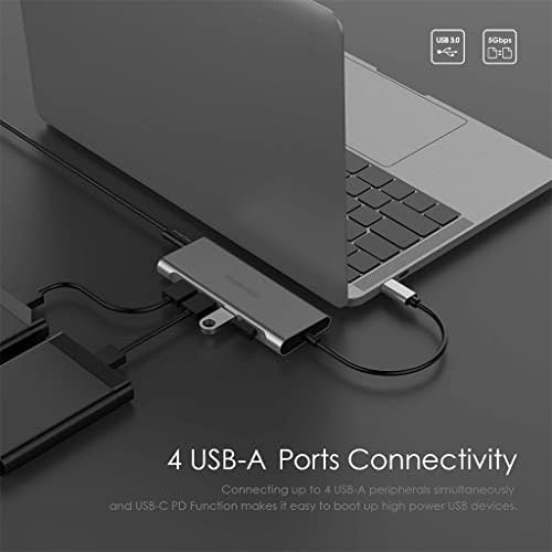 ASUVUD USB C רכזת סוג C מתאם 4K 60Hz PD USB 3.0 סוג C מתאם טעינה עבור מתאם PRO AIR TYPE-C