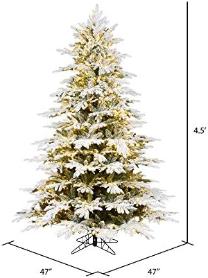 Vickerman 4.5 'x 47 נוהר קמאס פרייזר עץ חג המולד המלאכותי, אורות מיני דורא -ליט -ליט® LED - אורות מיני