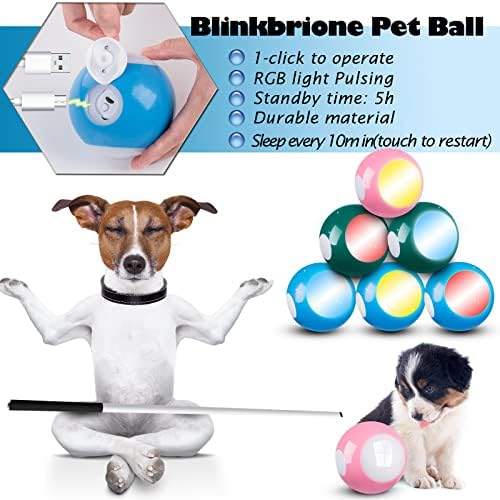 צעצועי כדור חיות מחמד לכלב/חתול, פעילים גלגולים טעינה כדור עמוס, כדור אינטראקטיבי מדליק כדור מרושע