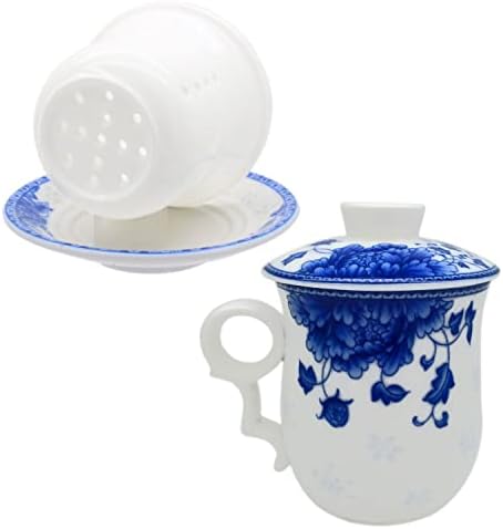 כשרון תה חרסינה כוס תה עם מכסה infuser and Shucer Sets - סיני ג'ינגדז'ן קרמיקה ספל קפה ספל תה
