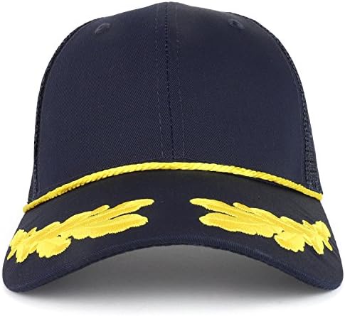 קפטן צוות צוות אלון עלה רקום כובע רשת משאית עם חבל צהוב