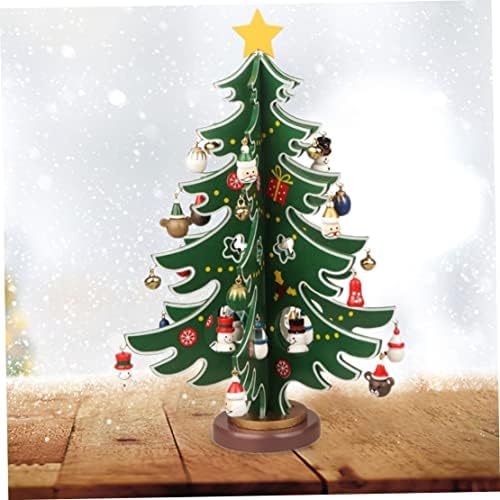 עץ חג המולד של מיני טבלט עץ עץ עץ עץ קישוטי עץ שולחן שולחן שולחן קישוט בינוני מיני עץ חג המולד