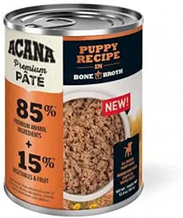 מתכון לגורי פטה פרימיום ללא דגנים של אקנה במרק עצמות מזון לכלבים רטוב, 12.8 אונקיות, מארז של 12, 12 על