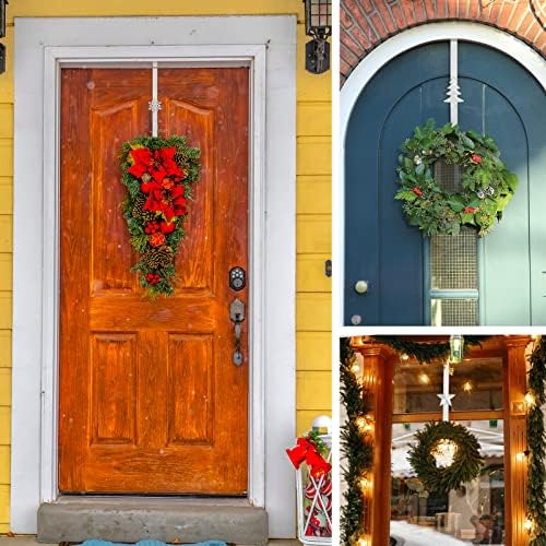 קולב זרים 3 חתיכות דלת קולב קולב מעל הדלת וו זר זר חג חג המולד קולב דלת קולב חיצוני דלת וו לזרועים