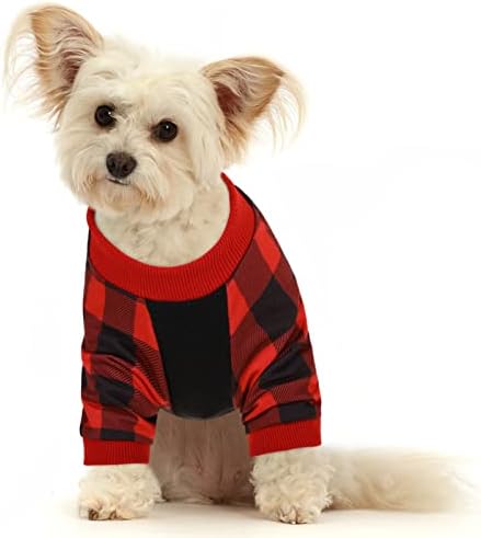 כלב פיג'מה כלב רך ONYSE נמתח PJS בגדי חיות מחמד חולצת חתול תלבושת לחג המולד תלבושת לב דפוס איילים לב