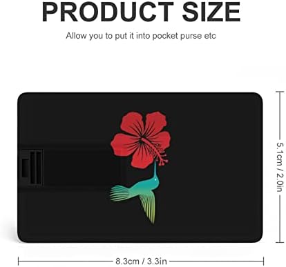 Hummingbird ו- Hibiscus פרח אדום כונן USB עיצוב כרטיסי אשראי USB כונן הבזק U Disk Drive 32G