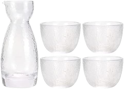 כוסות כוסות זכוכית קאבילוק סיר סיר סיר 1 סט 5 יחידות סאקה יפנית הגדרת זכוכית כוסות בקבוק כוסות סאקי