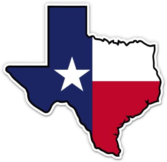 מדבקת דגל מדינת טקסס - מדבקת מחשב נייד 3 אינץ ' - ויניל אטום למים לרכב, טלפון, בקבוק מים - מדבקות דגל