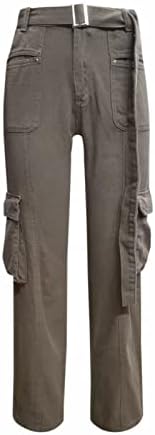 מכנסי מטען של Keusn לנשים פלוס מכנסי מצנח רחבים בגודל לנשים Y2K מותניים נמוכים רגל רחבה מכנסיים רחוב בגדי רחוב