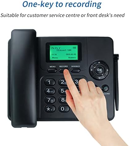 טלפון אלחוטי XIXIAN, טלפון אלחוטי קבוע שולחן עבודה תמיכה טלפונית GSM 850/900/1800/1900MHz כרטיס סים כפול 2 גרם