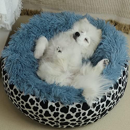 מעבדה כלב רחיץ רחיץ דפוס רך מיטה עגולה מיטה קטנה, מיטת כלב סופגנייה כלב קטן, כלב נוח מרגיע מיטת חבלול