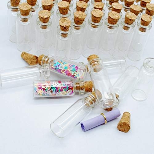 Waitlover 10 יחידות מיני קטנות קטנטנות פקק צלול בקבוקי זכוכית JK0912 בקבוקוני O4I5 סיטונאים