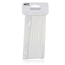 NTE Electronics 47-25106-W צינורות כיווץ חום, קיר כפול עם דבק, יחס כיווץ 3: 1, קוטר 3/16 , אורך 6, לבן