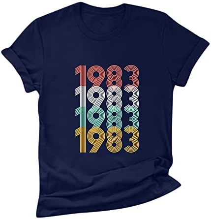 חולצות נשים רטרו מיטב משנת 1983 Mixtape Vintage Forstage יום הולדת Cassete חולצת טריקו גרפיקה גרפית צמרות שרוול