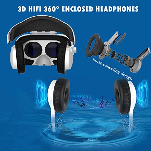 Tsanglight 3D VR אוזניות/משקפיים, אוזניות מציאות מדומה עם מאוורר ואוזניות עבור 4.0-6.3 אינץ