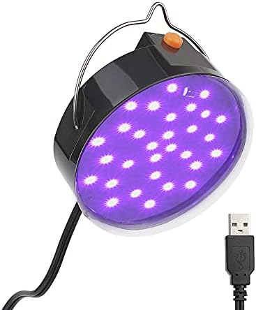 Greenic USB LED מנורת אור שחור, 10W UV נייד UV Blacklight, זוהר בחושך לאספקת מסיבות, תפאורה לחדר חדרי שינה,