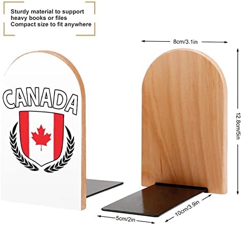 עלה אדר קנדה דגל מודפס ספר סוף עץ תומכי ספרים 1 זוג עבור מדפים כבד ספר סטנד 5 איקס 3 אינץ