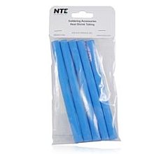 NTE Electronics 47-25306-BL צינורות מכווץ חום, קיר כפול עם דבק, יחס כיווץ 3: 1, קוטר 3/8 , אורך 6, כחול