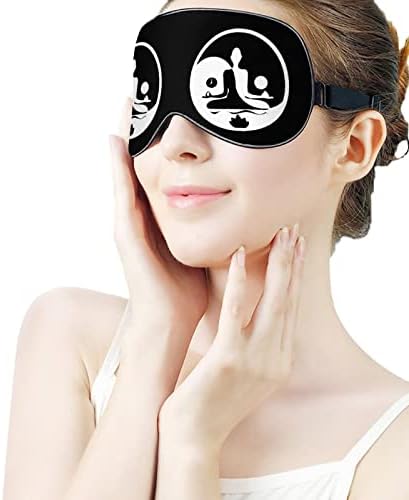 יוגה יין יאנג מסיכת עיניים שינה כיסוי עיניים עם חסימות רצועה מתכווננות עיוורון לילה קל לטיולים