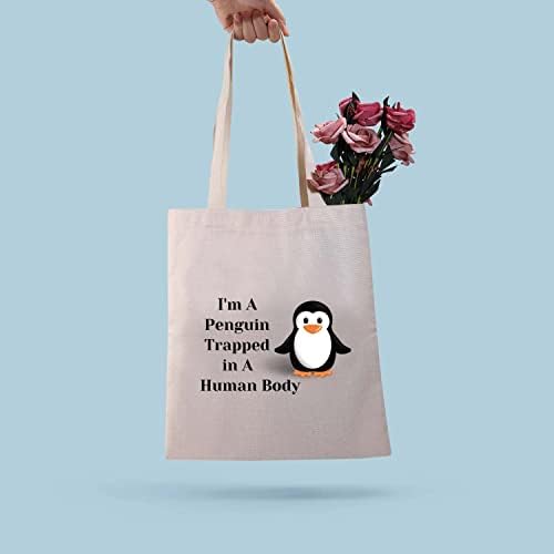 BDPWSS תיק תיק פינגווין לנשים מתנת חובב פינגווין אני פינגווין שנלכד במתנות לגוף אנושי