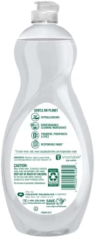 סבון צלחת נוזלי אולטרה -שטיפת פלמוליב, טהור + ניחוח ברור - 32.5 גרם נוזלים, חבילה של 9