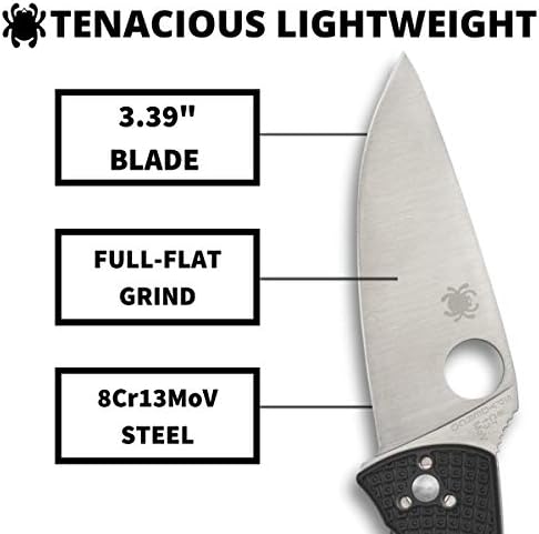 Spyderco עקשן סכין כיס קיפול קל משקל עם להב נירוסטה 3.39 אינץ