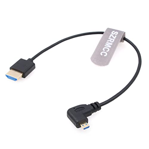 SZRMCC 8K מיקרו HDMI לכבל HDMI 90 מעלות זווית ימינה זווית גבוהה מיקרו HDMI מאריך זכר כבל קצר