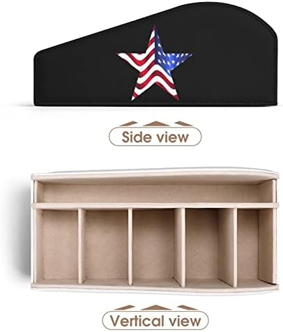 אמריקאי דגל כוכב עור מפוצל בקרת אחסון תיבת רב תפקודי שולחן עבודה ארגונית עבור טלוויזיה מרחוק מחזיקי