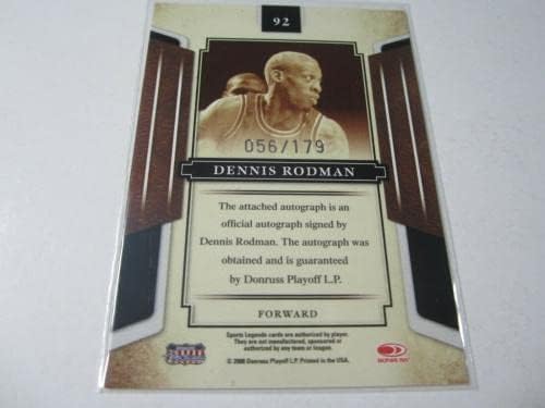 2008 דונרוס אמריקנה 92 דניס רודמן אגדות ספורט כרטיס חתימה מס '056/179 - כרטיסי חתימה עם גלגולת כדורסל