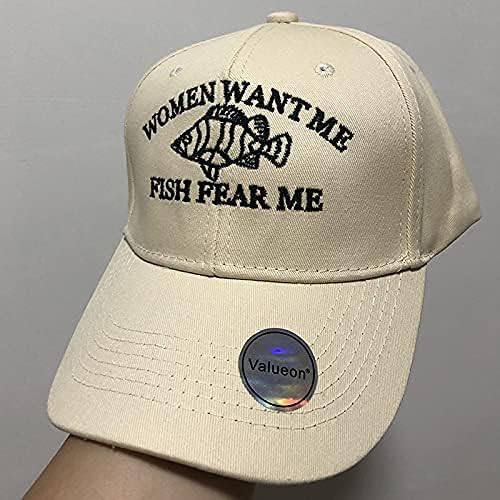 דייג בכובע בייסבול נשים רקמות רוצות אותי דג פחד אני כובע אבא כובעים ערך