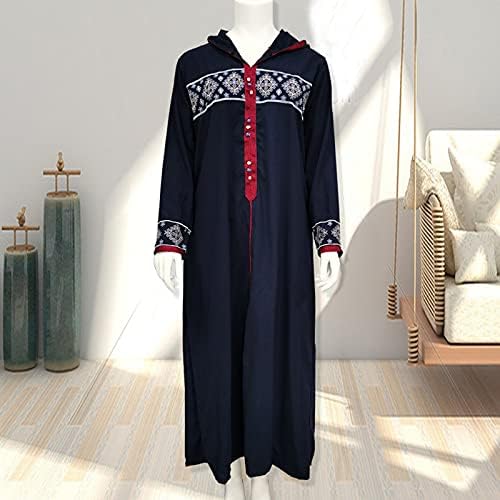 בגדים מוסלמים LZEAL לנשים שרוול ארוך טוניקה בורקס שמלה ארוכה חיג'אב בורקס לנשים שמלה מוסלמית מלאה