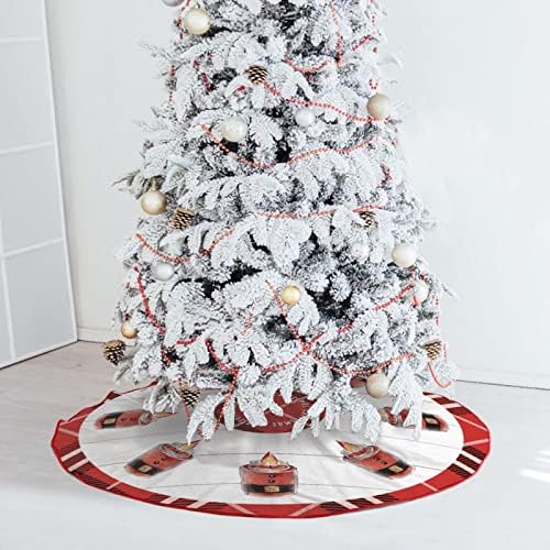 חצאית עץ חג המולד פתית שלג, מחצלת בסיס עץ משובץ חג המולד, 30 x30 עץ חג המולד קישוטי קישוטי חג המולד למסיבת