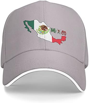 TIAYEAD מקסיקו מקסיקו מפה דגל כובע בייסבול, כובע משאיות לגברים ואישה אבא כובע מתכוונן