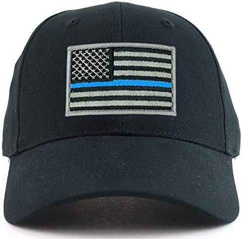 צבא קו דק כחול ארהב דגל ארהב דגל גודל נוער כותנה כובע בייסבול מובנה