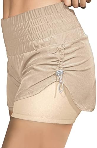 מכנסי אימון לנשים Aleumdr מכנסיים קצרים במותניים במותניים גבוהות מכנסיים קצרים