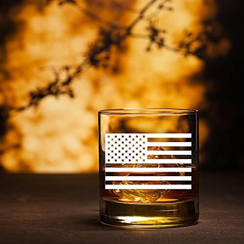זכוכית ויסקי מושלמת עם דגל אמריקאי, זכוכית מושלמת כמתנת חג המולד, יום הוותיקים, יום האב, 4 ביולי