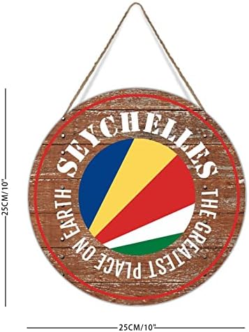זרי דלת הכניסה Seychelles המקומות הגדולים ביותר בכדור הארץ סיישל עיצוב קיר שלט עץ דגל לאומי דגל עיר