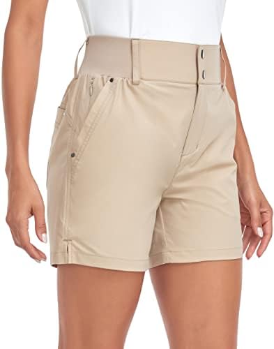 מכנסי טיול גולף לנשים קצרים מהיר יבש בגודל 5 אינץ