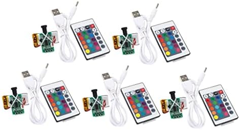 Ｋｌｋｃｍｓ סט של 5 16 צבעים חלקים תלת -ממדיים לוח אור, לוח אור טעינה של USB